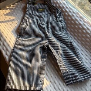 OshKosh B'gosh Navy and White Striped Overalls